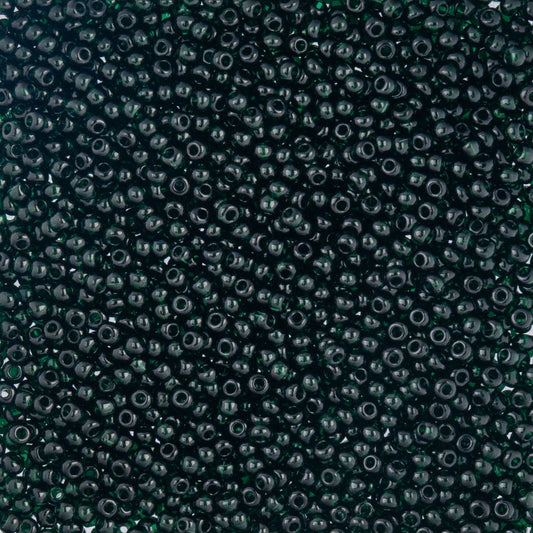 Czech Seed Beads - 10/0 - Natural Transparent Dark Green (22g)