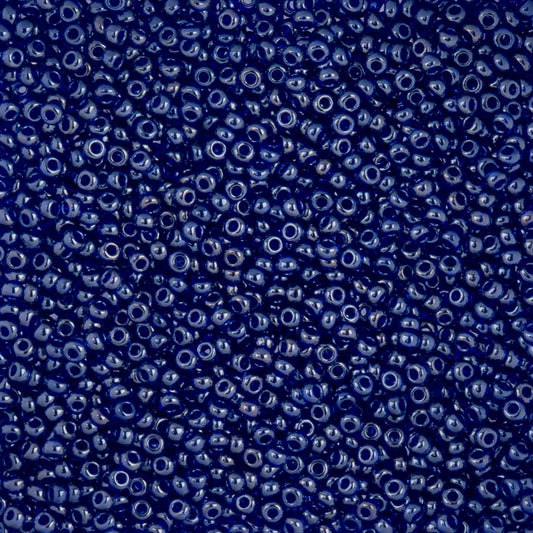 Czech Seed Beads - 10/0 - Transparent Royal Blue Luster (22g)