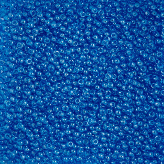 Czech Seed Beads - 10/0 - Transparent Medium Aqua Luster (22g)