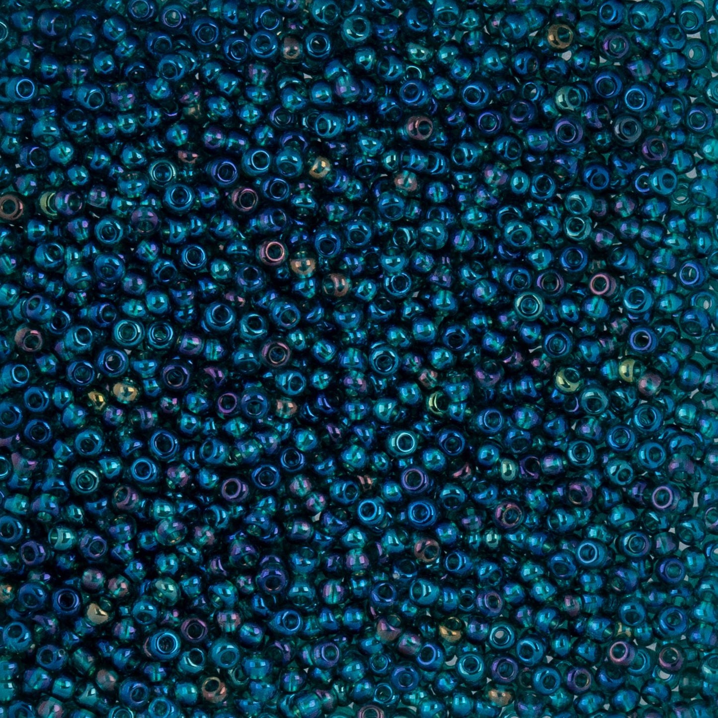 Czech Seed Beads - 10/0 - Transparent Iris Green (22g)