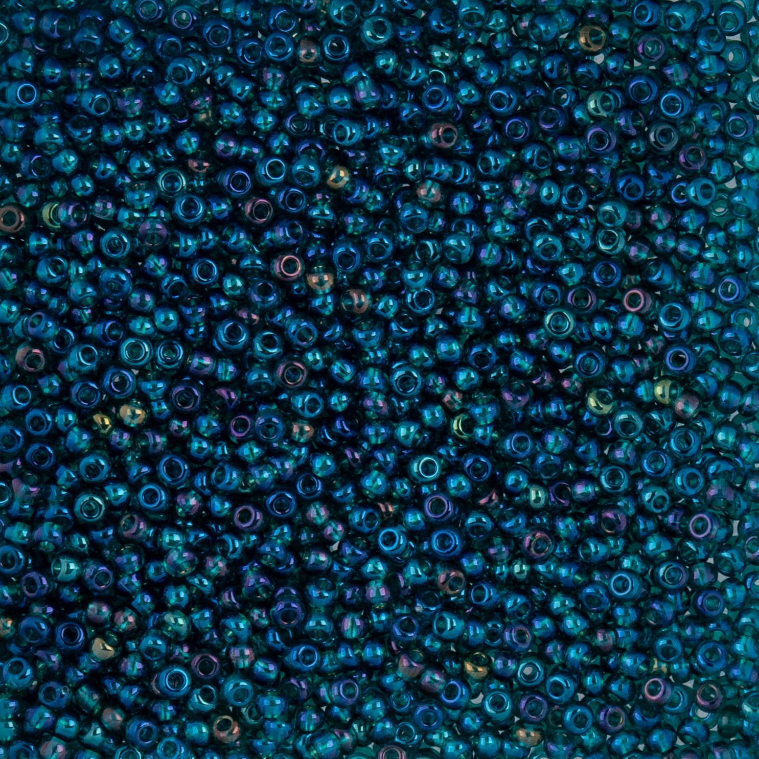 Czech Seed Beads - 10/0 - Transparent Iris Green (22g)