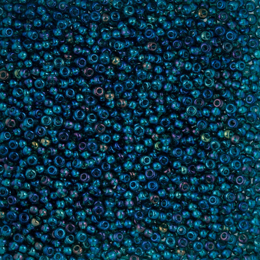 Czech Seed Beads - 10/0 - Transparent Iris Green (22g)