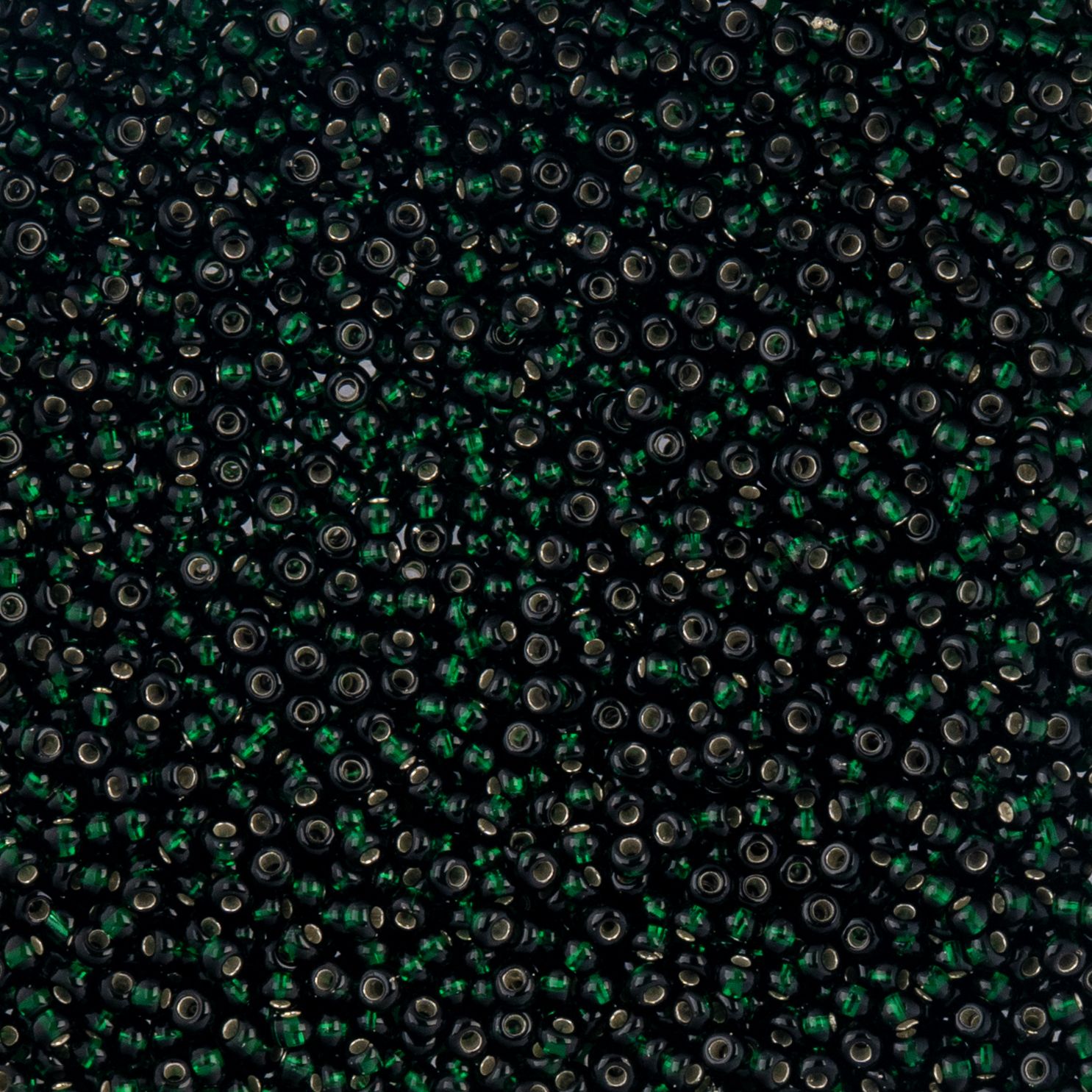 Czech Seed Beads - 10/0 - Silver Lined Dark Green (22g)