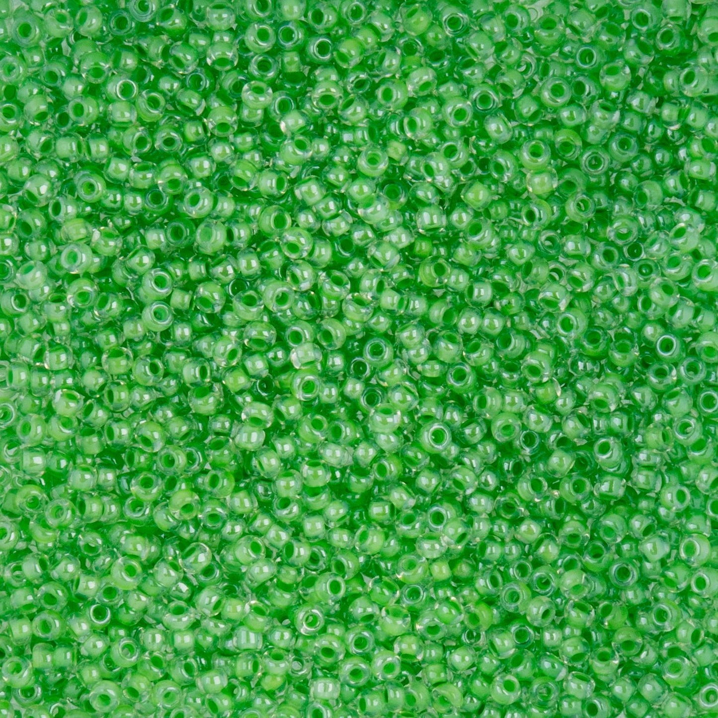 Czech Seed Beads - 10/0 - Colour Lined Green (22g)