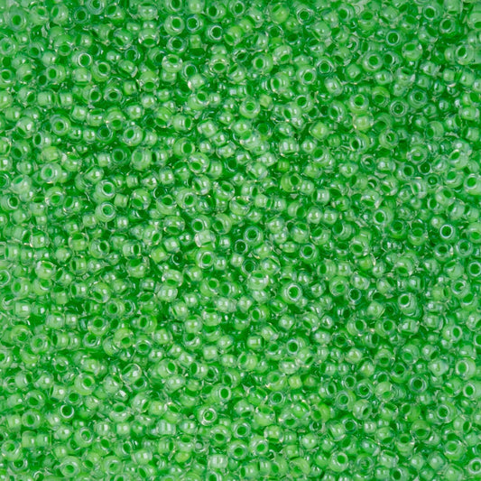 Czech Seed Beads - 10/0 - Colour Lined Green (22g)