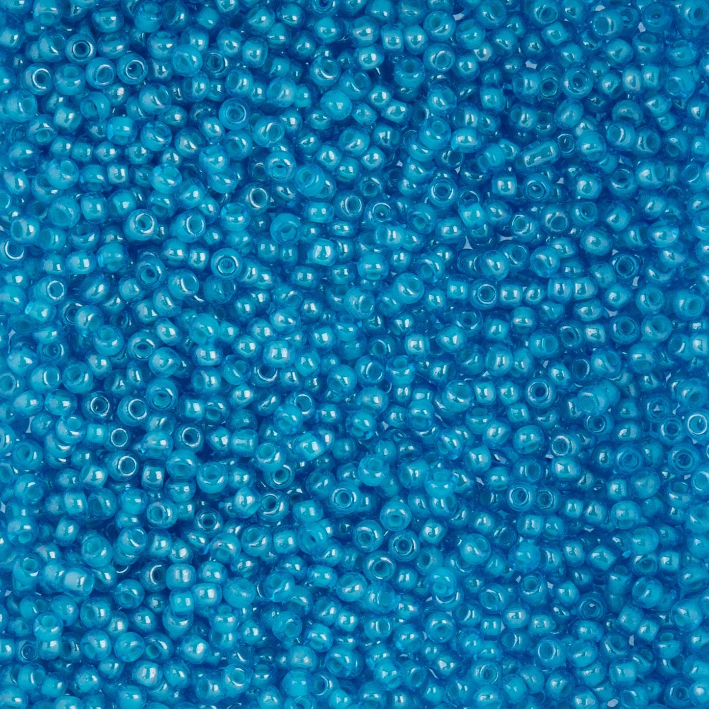 Czech Seed Beads - 10/0 - Color Lined Aqua Transparent (22g)
