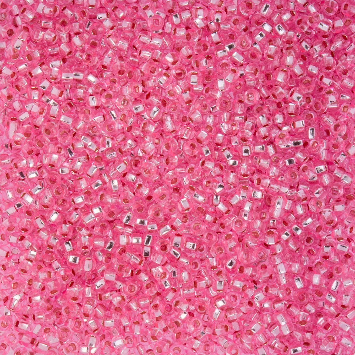 Czech Seed Beads - 10/0 - Silver Lined Dyed Pink (22g)