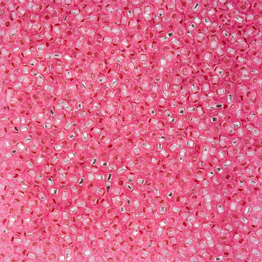Czech Seed Beads - 10/0 - Silver Lined Dyed Pink (22g)