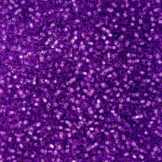 Czech Seed Beads - 10/0 - Silver Lined Dyed Mauve Purple (22g)