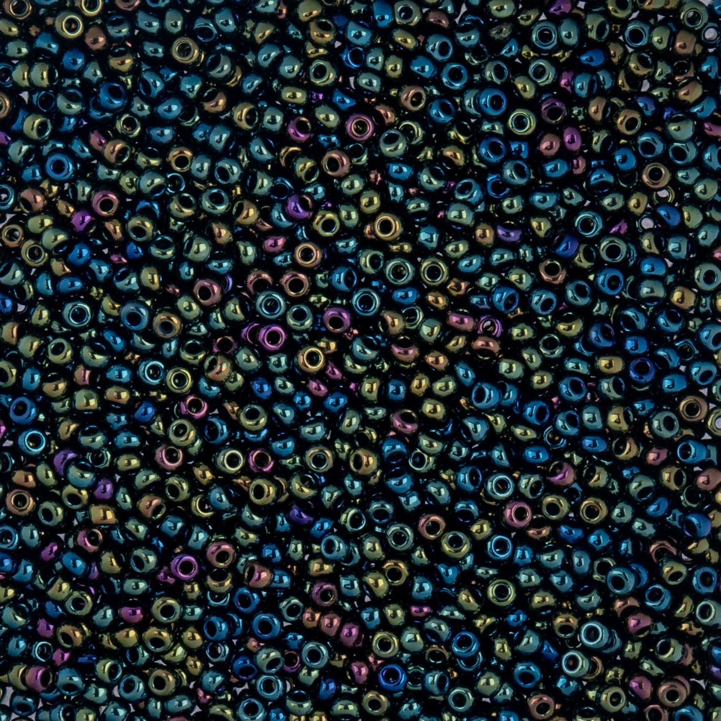 Czech Seed Beads - 10/0 - Opaque Iris Green (22g)