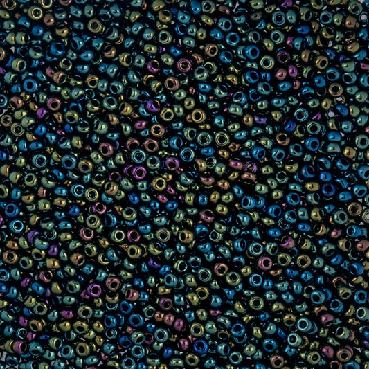 Czech Seed Beads - 10/0 - Opaque Iris Green (22g)