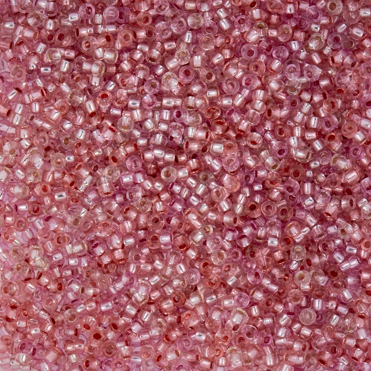 Czech Seed Beads - 10/0 - Silver Lined Transparent Pink Mix (22g)