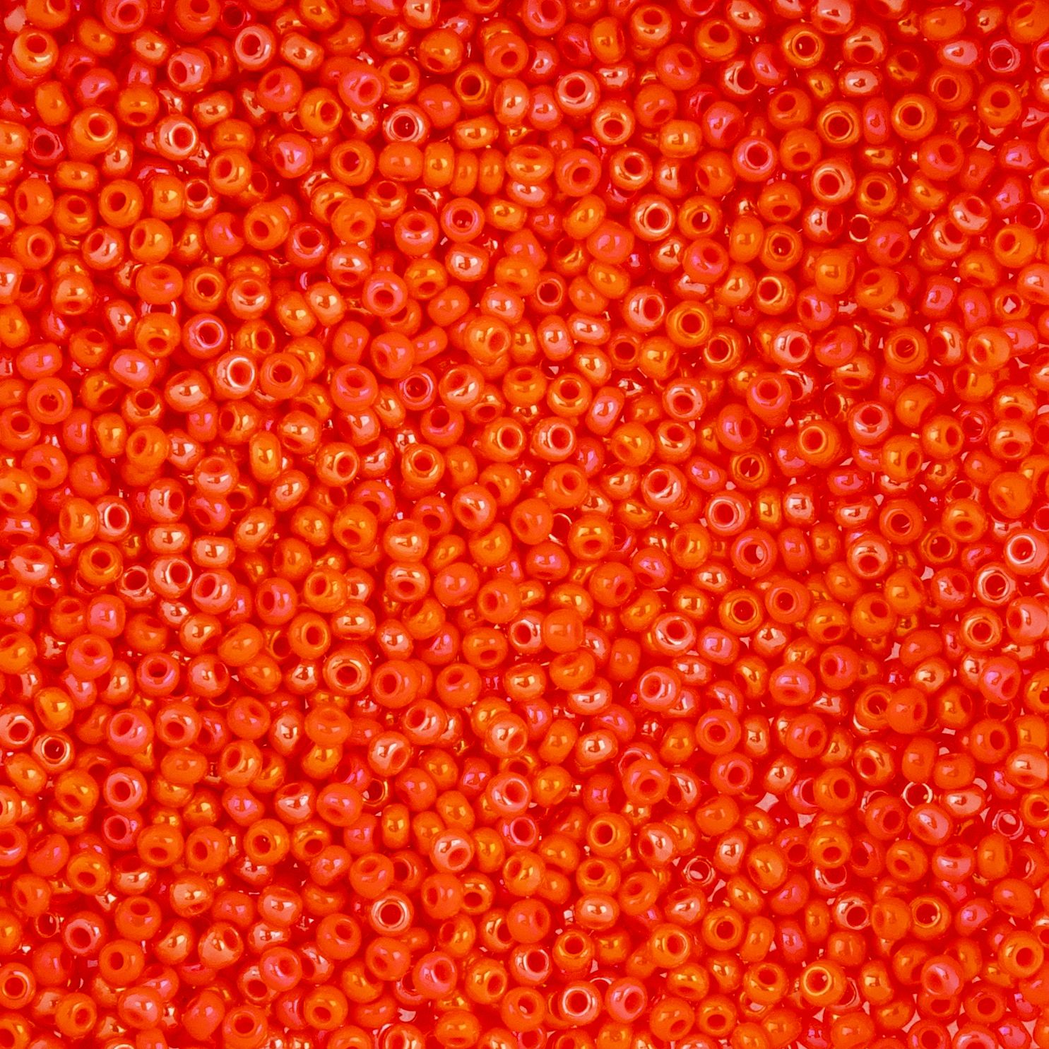 Czech Seed Beads - 10/0 - Opaque Orange AB (22g)