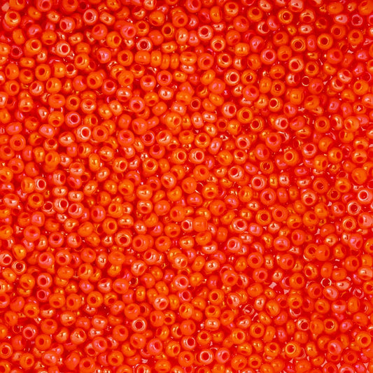Czech Seed Beads - 10/0 - Opaque Orange AB (22g)