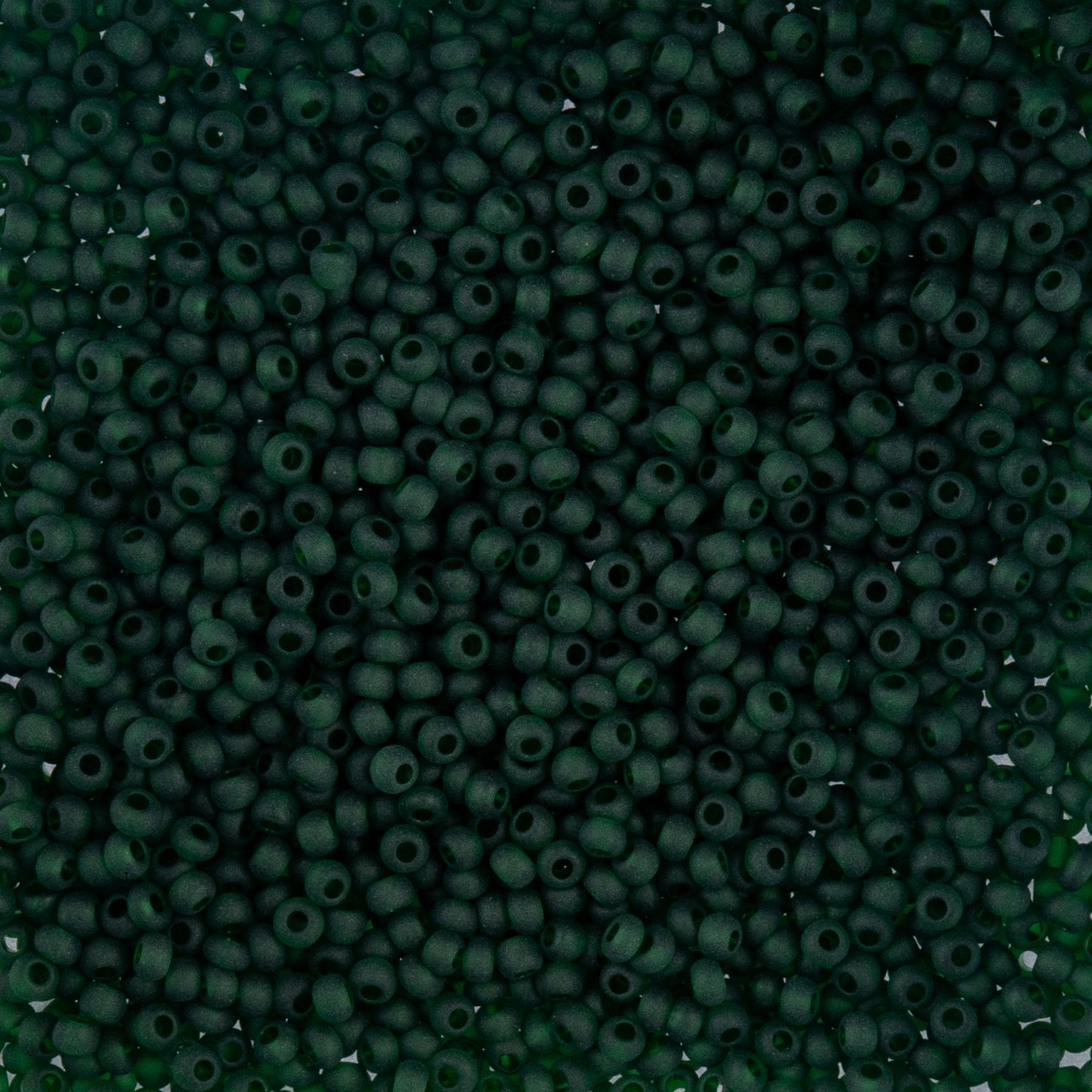 Czech Seed Beads - 10/0 - Transparent Dark Green Matte (22g)