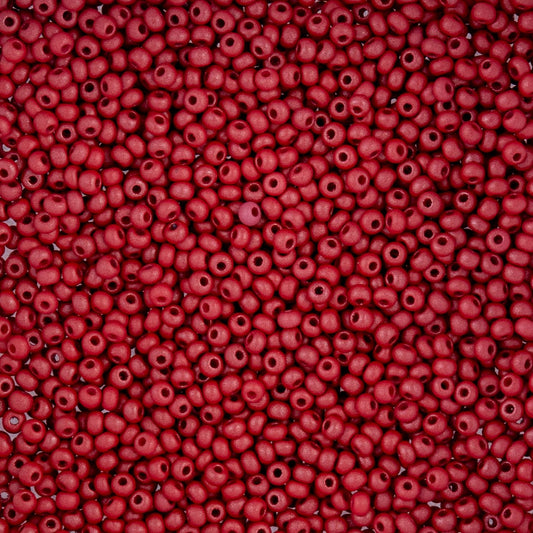 Czech Seed Beads - 10/0 - Opaque Red Matte (22g)