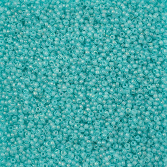 Czech Seed Beads - 10/0 - Transparent Teal Green Rainbow AB (22g)