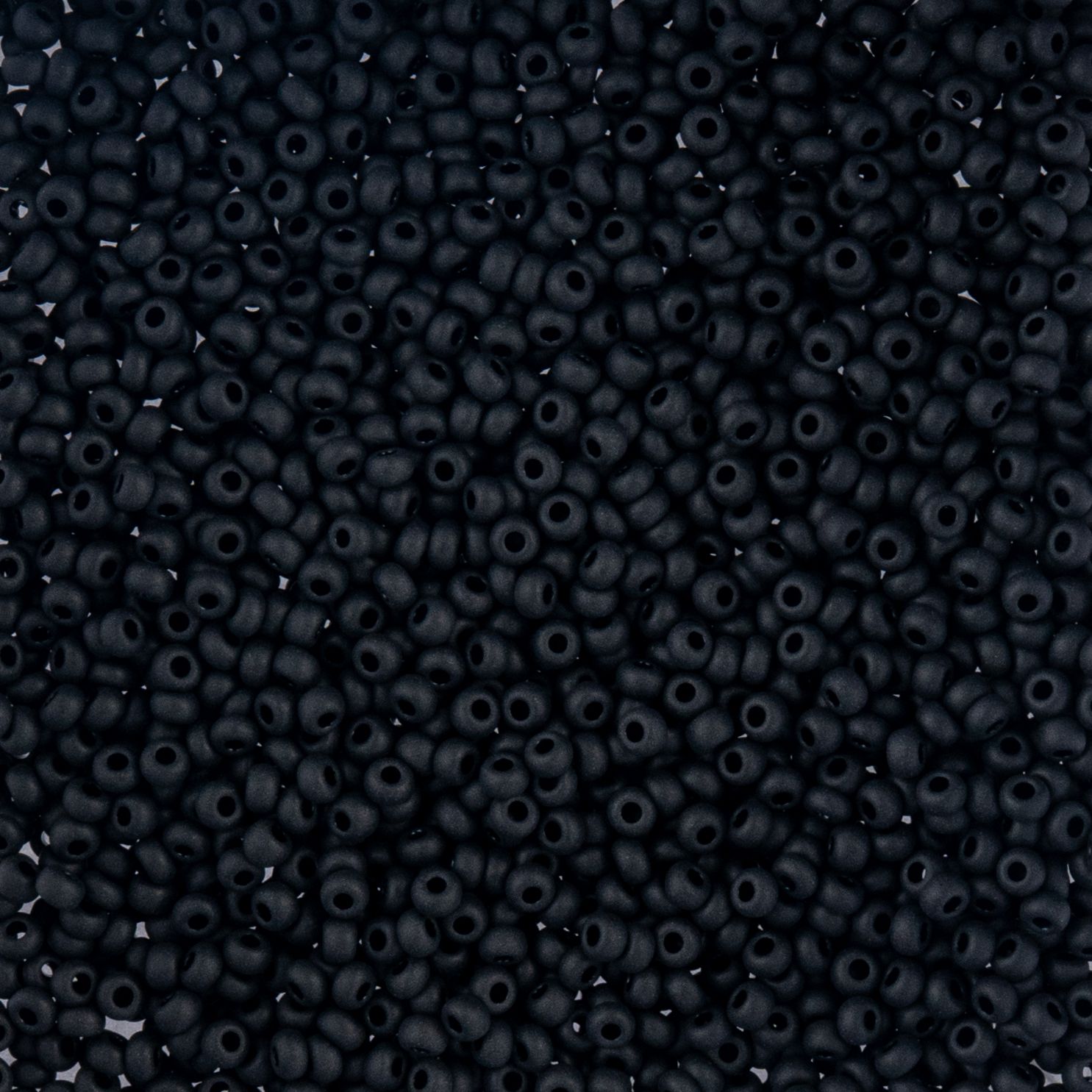 Czech Seed Beads - 10/0 - Opaque Black Matte (22g)