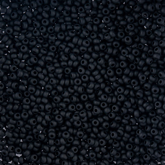 Czech Seed Beads - 10/0 - Opaque Black Matte (22g)