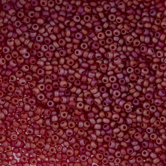 Czech Seed Beads - 10/0 - Transparent Red AB Matte (22g)