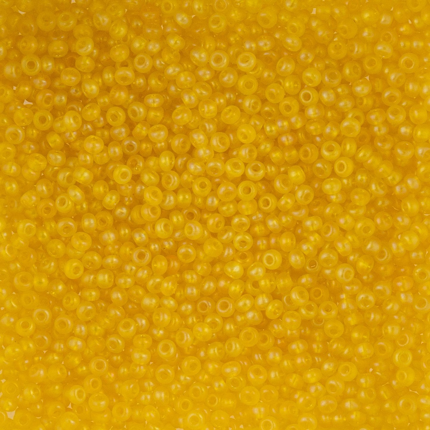 Czech Seed Beads - 10/0 - Transparent Lemon Yellow AB Matte (22g)