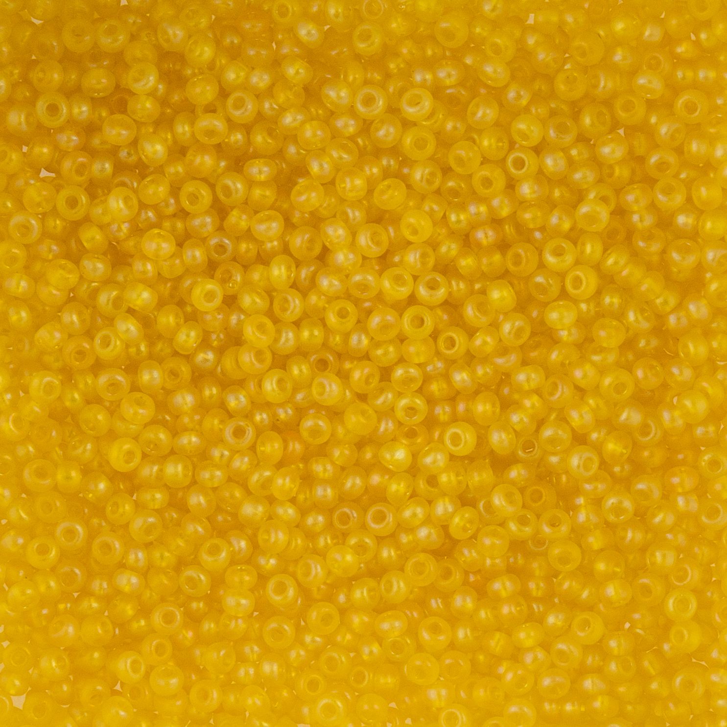 Czech Seed Beads - 10/0 - Transparent Lemon Yellow AB Matte (22g)