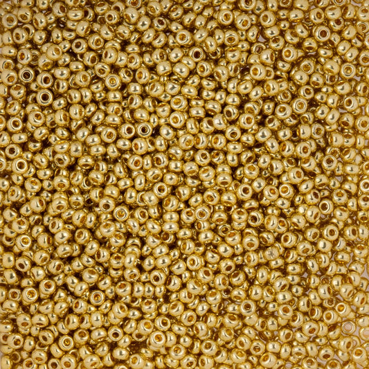 Czech Seed Beads - 10/0 - Metallic Light Gold Solgel (22g)