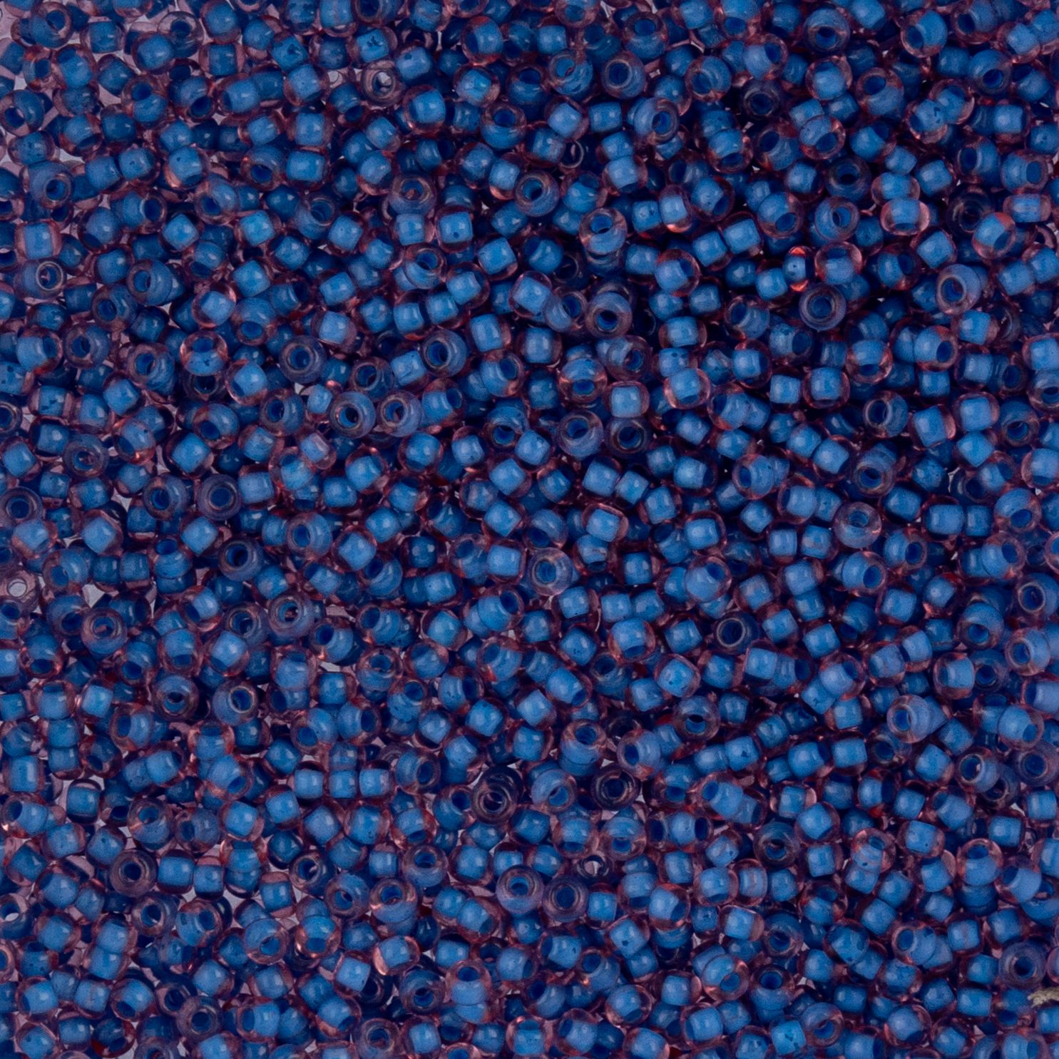 Czech Seed Beads - 10/0 - Color Lined Pink/Blue Terra Color (22g)