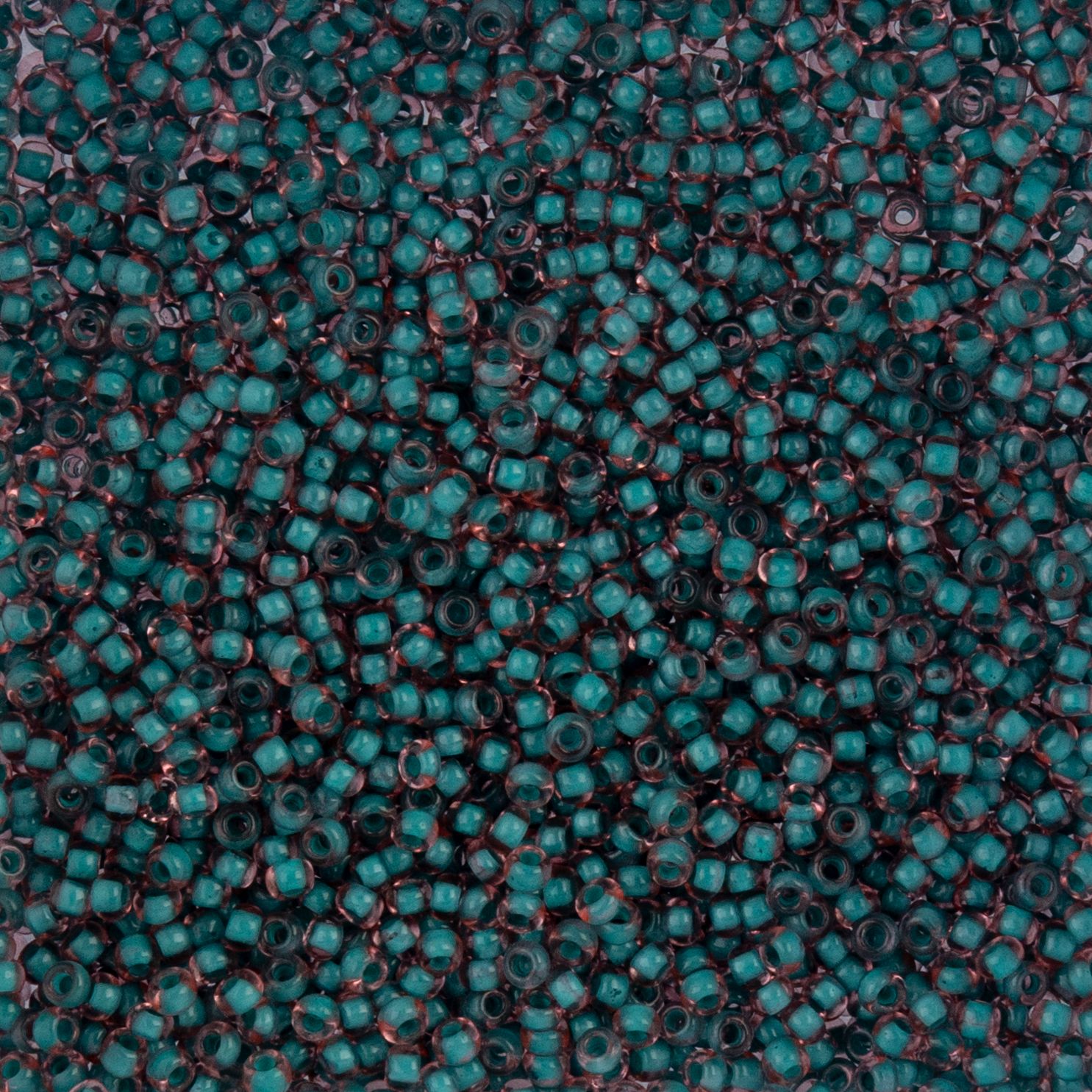 Czech Seed Beads - 10/0 - Color Lined Pink/Green Terra Color (22g)