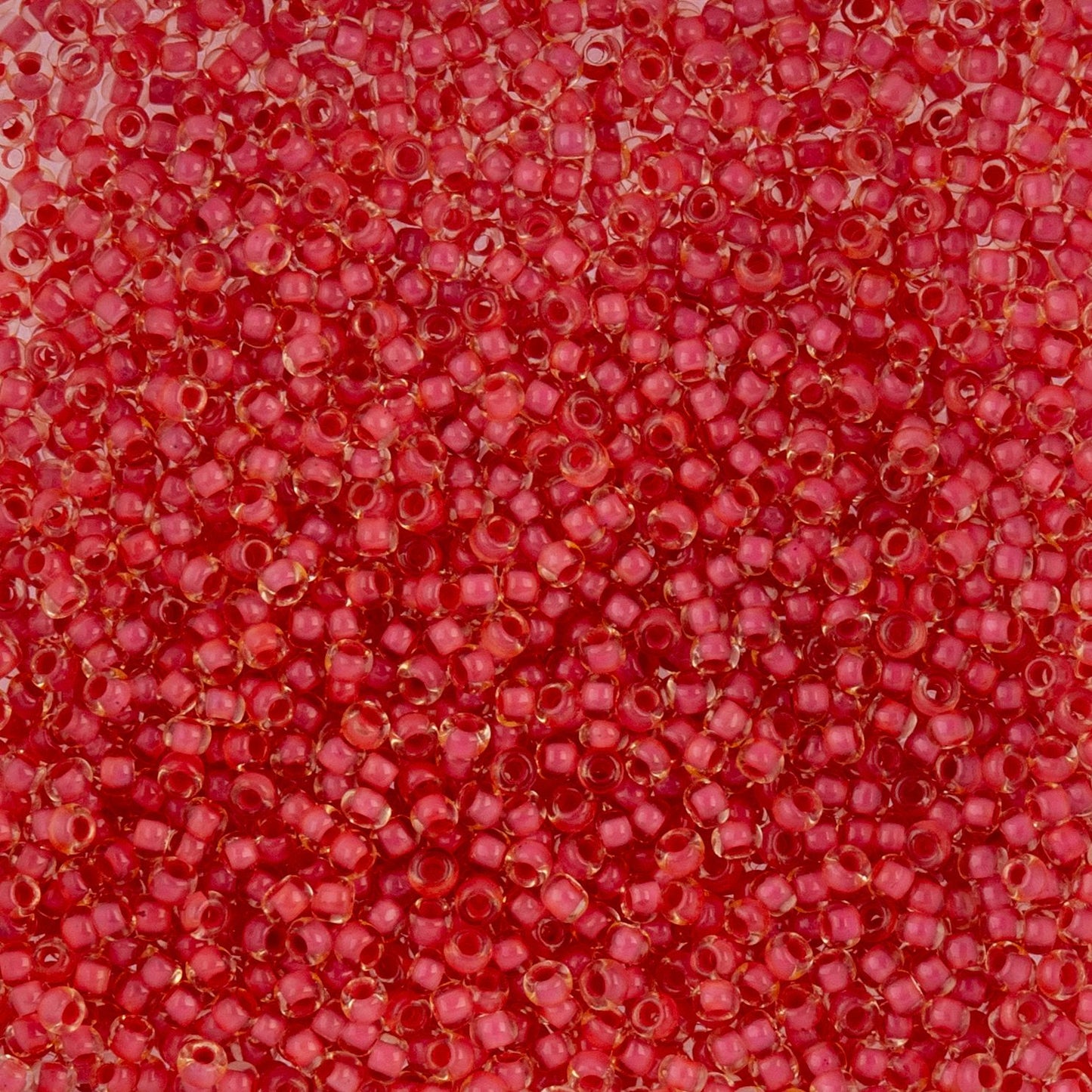Czech Seed Beads - 10/0 - Color Lined Yellow/Coral Terra Color (22g)