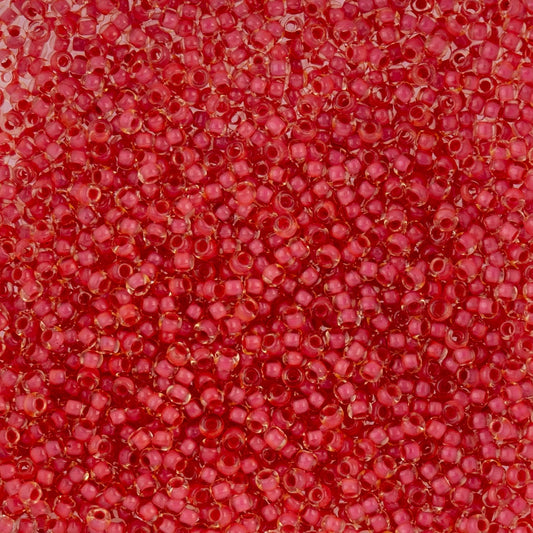 Czech Seed Beads - 10/0 - Color Lined Yellow/Coral Terra Color (22g)