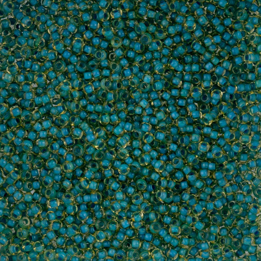 Czech Seed Beads - 10/0 - Color Lined Green/Yellow Terra Color (22g)