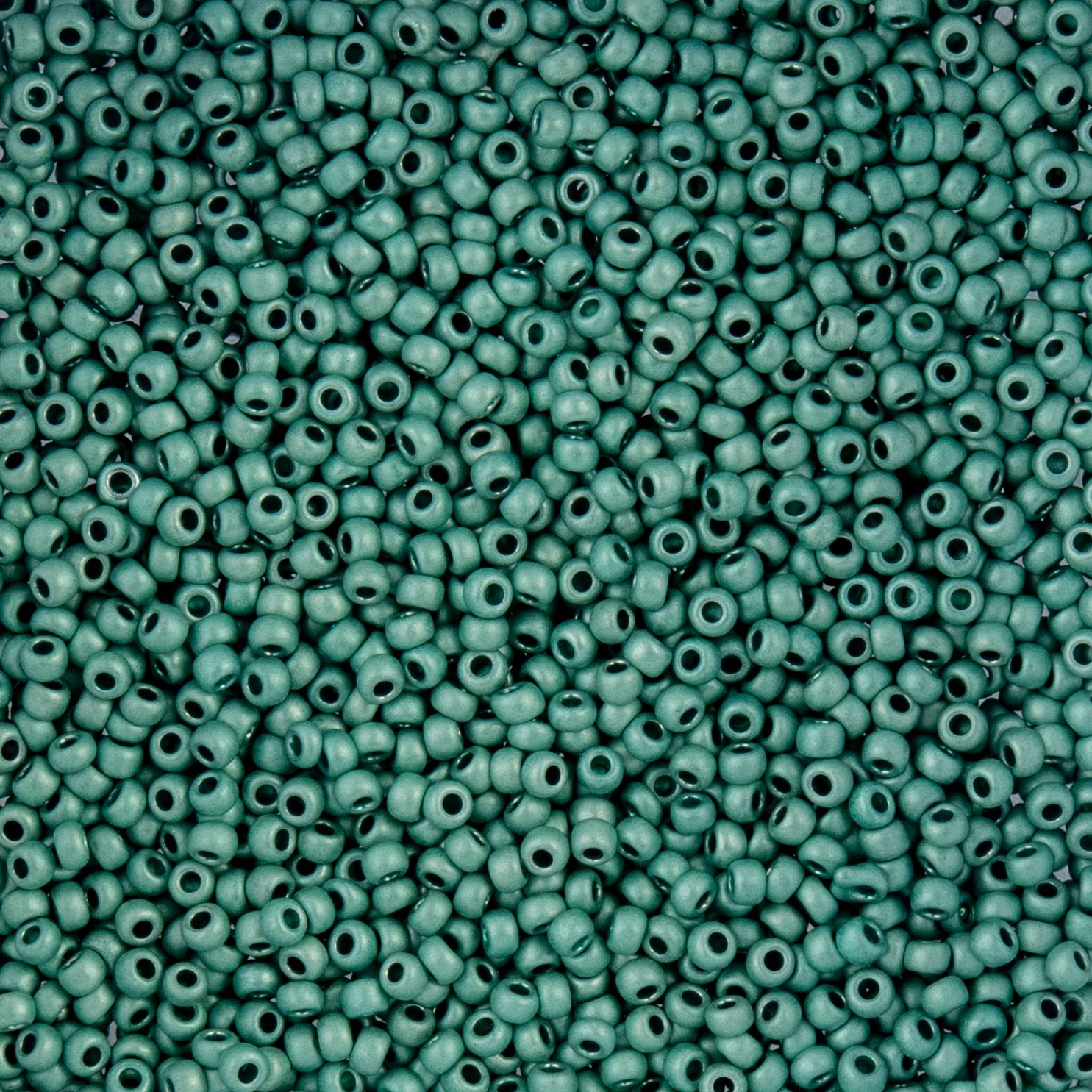Czech Seed Beads - 10/0 - Metallic Mint Green Matte Terra Color (22g)