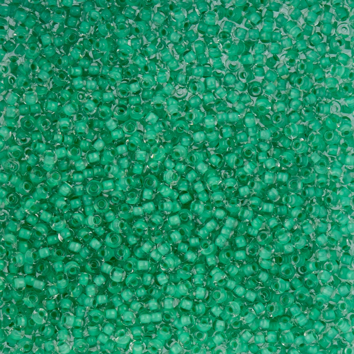 Czech Seed Beads - 10/0 - Color Lined Hot Green Terra Color (22g)