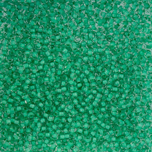 Czech Seed Beads - 10/0 - Color Lined Hot Green Terra Color (22g)