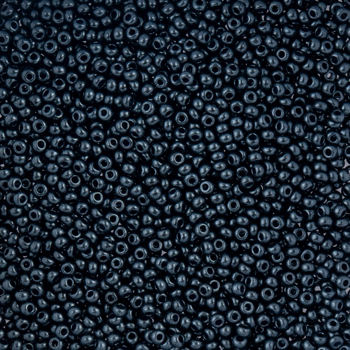 Czech Seed Beads - 10/0 - Jet-Terra Pearl Blue Dyed (22g)