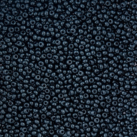 Czech Seed Beads - 10/0 - Jet-Terra Pearl Blue Dyed (22g)