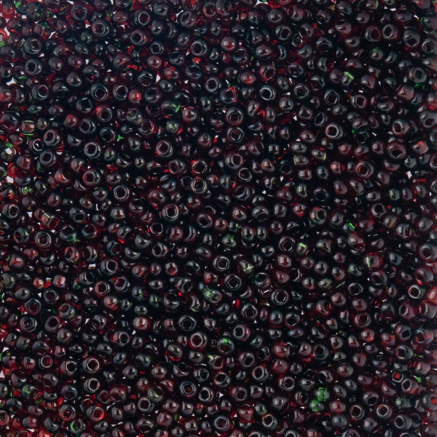 Czech Seed Beads - 10/0 - Harlequin Transparent Green/Red Natural (22g)