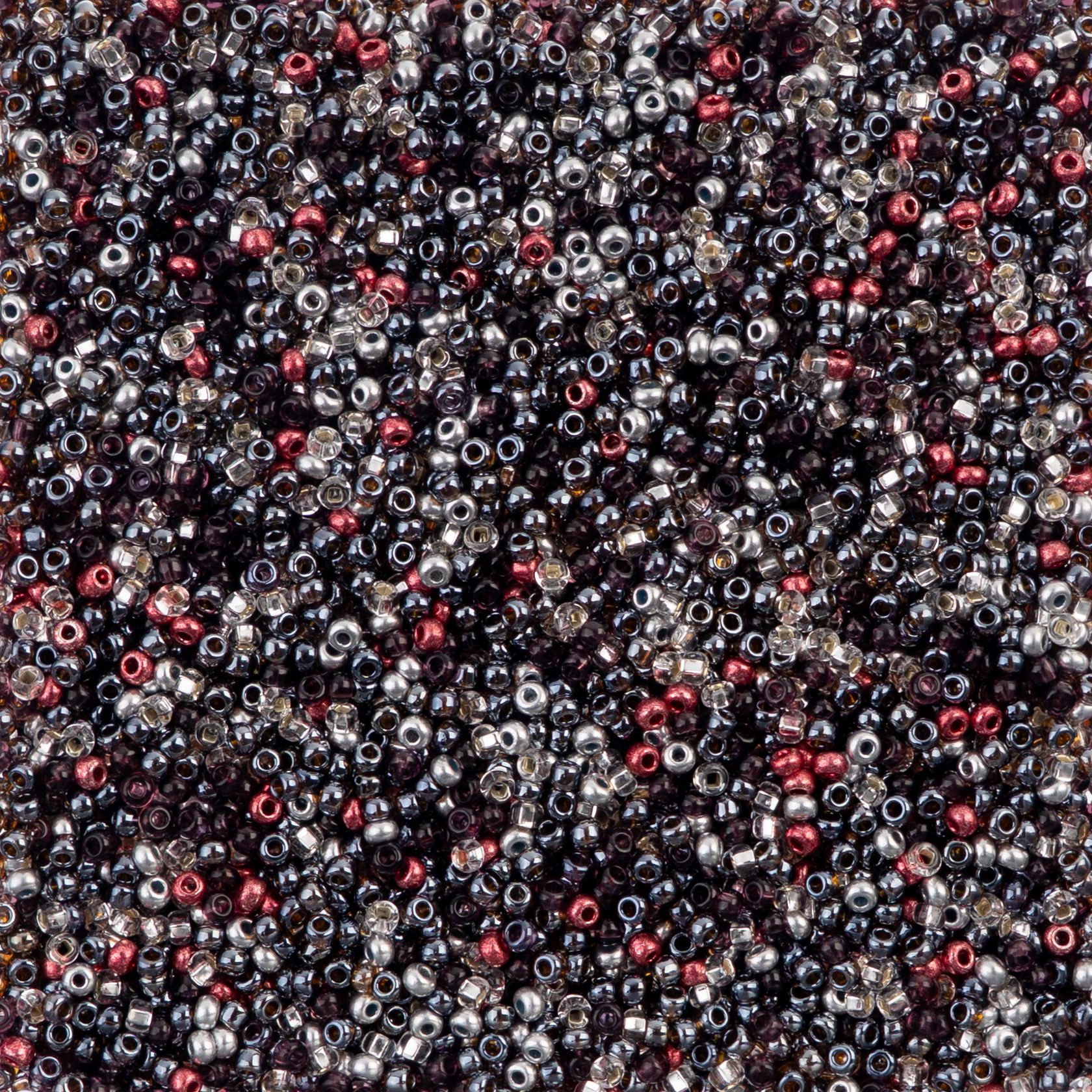 Czech Seed Beads - 10/0 - Steel and Scarlet Mix (22g)