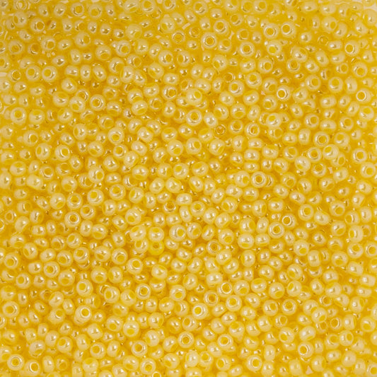 Czech Seed Beads - 10/0 - Pearl Dyed Yellow (22g)