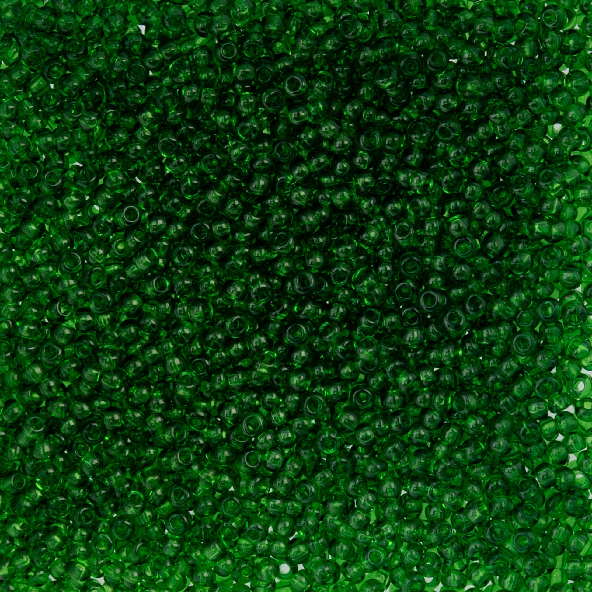 Czech Seed Beads - 10/0 - Natural Transparent Medium Green (22g)