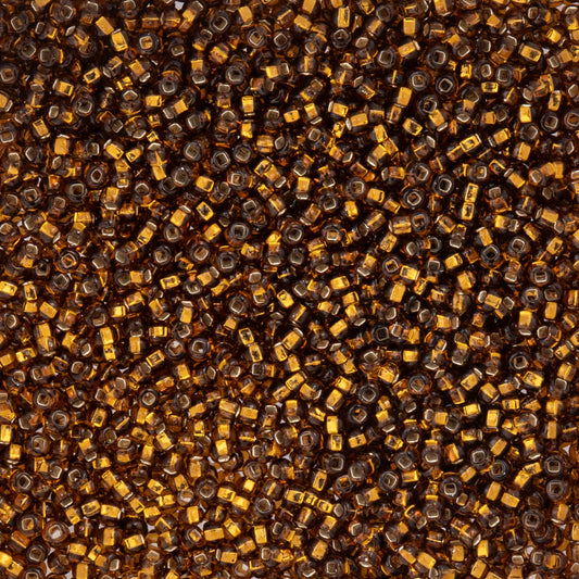 Czech Seed Beads - 10/0 - Silver Lined Dark Topaz Square Hole (22g)