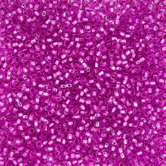 Czech Seed Beads - 10/0 - Silver Lined Dyed Mauve Pink (22g)