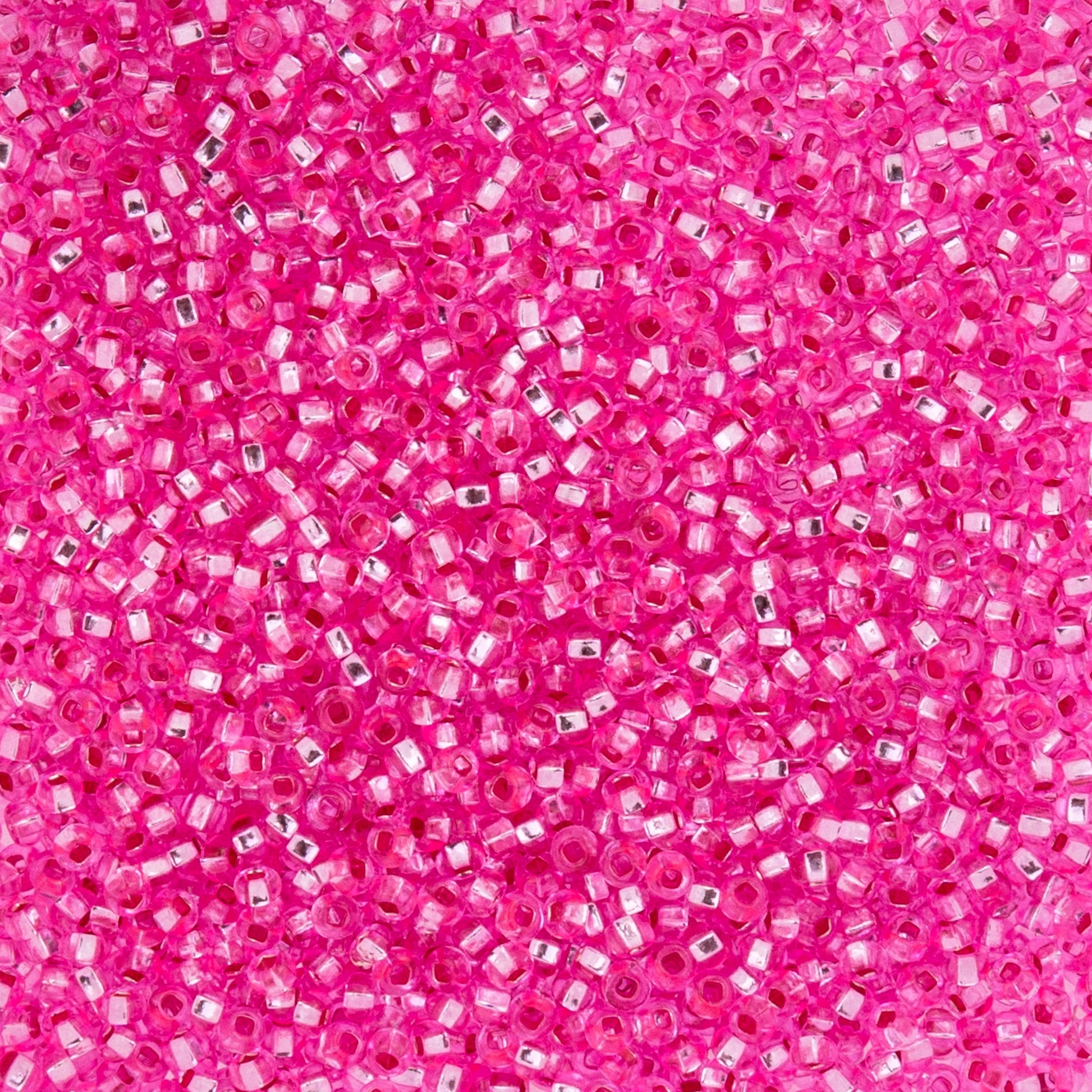 Czech Seed Beads - 10/0 - Silver Lined Dyed Rose (22g)