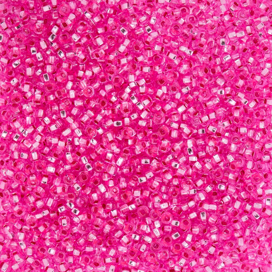 Czech Seed Beads - 10/0 - Silver Lined Dyed Rose (22g)