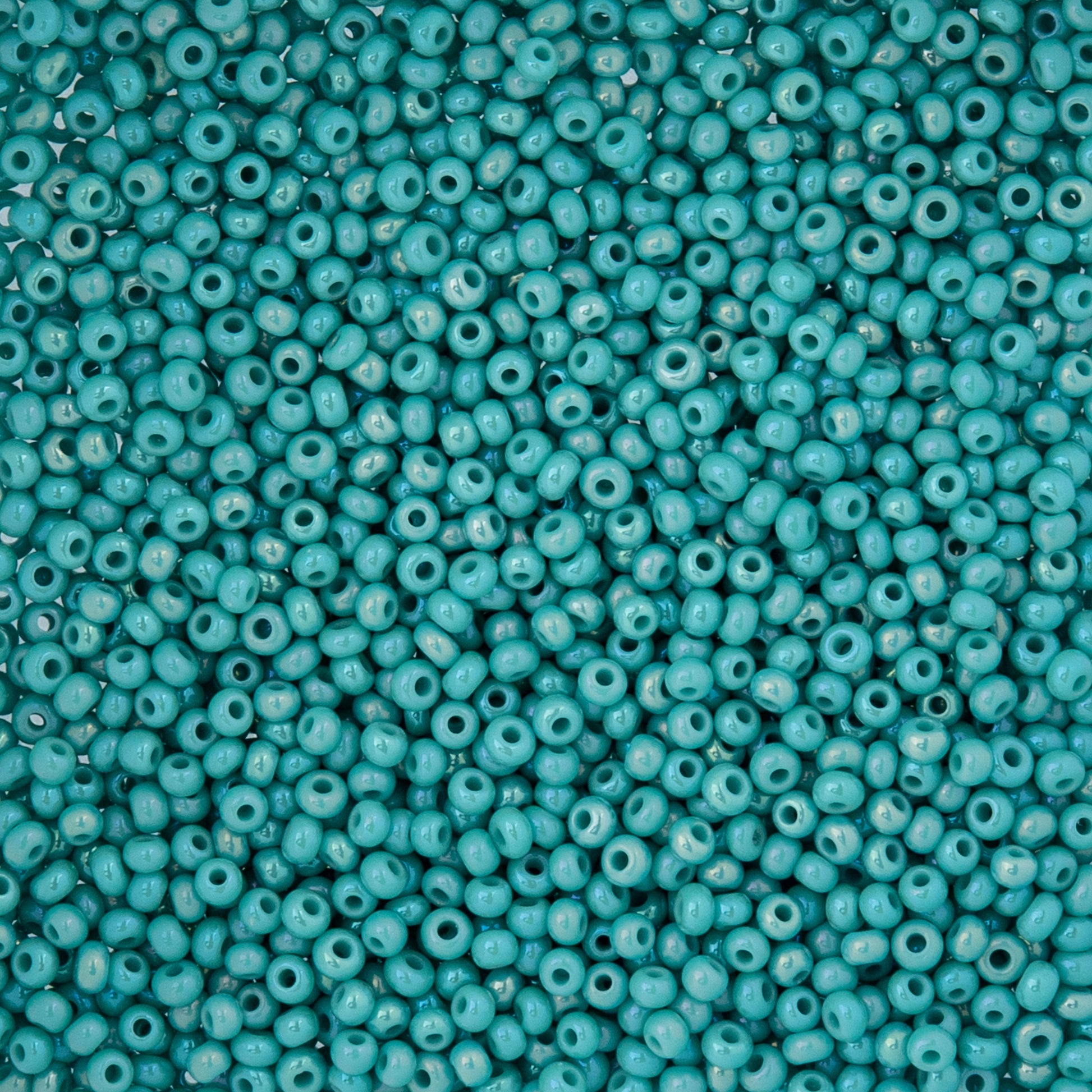 Czech Seed Beads - 10/0 - Opaque Turquoise AB (22g)