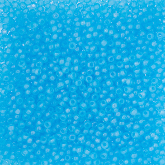 Czech Seed Beads - 10/0 - Transparent Aqua Rainbow AB (22g)