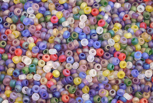 Czech - 10/0 - Seed Beads - Matte Opaque Multi Mix Iris (500g)