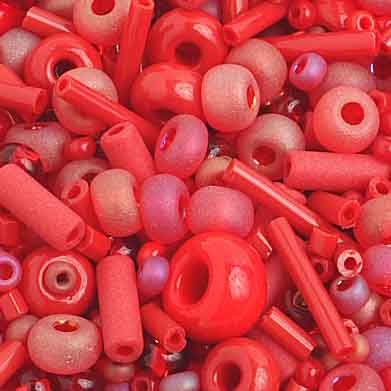 Czech - 10/0 Seed Beads Mix - Ruby (500g)