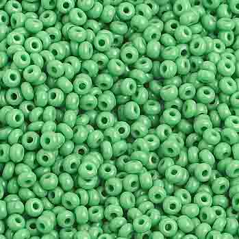Czech - 10/0 Seed Beads - Opaque Medium Green (500g Strung)